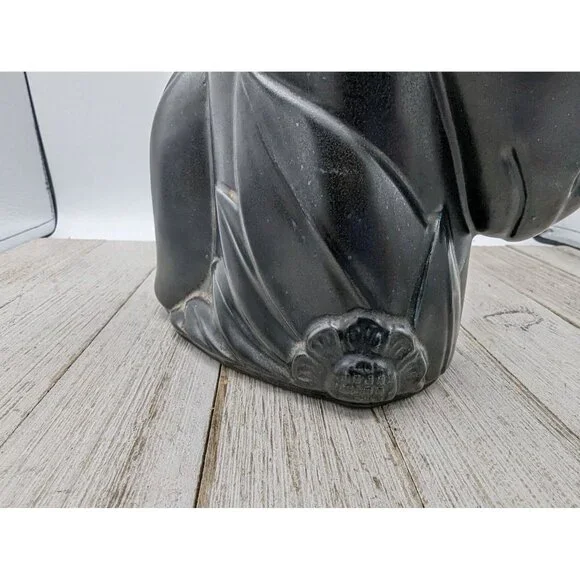 Vintage Shawnee Pottery Antelope Black Planter Vase Mother Baby #840 Damaged - Picture 5 of 10